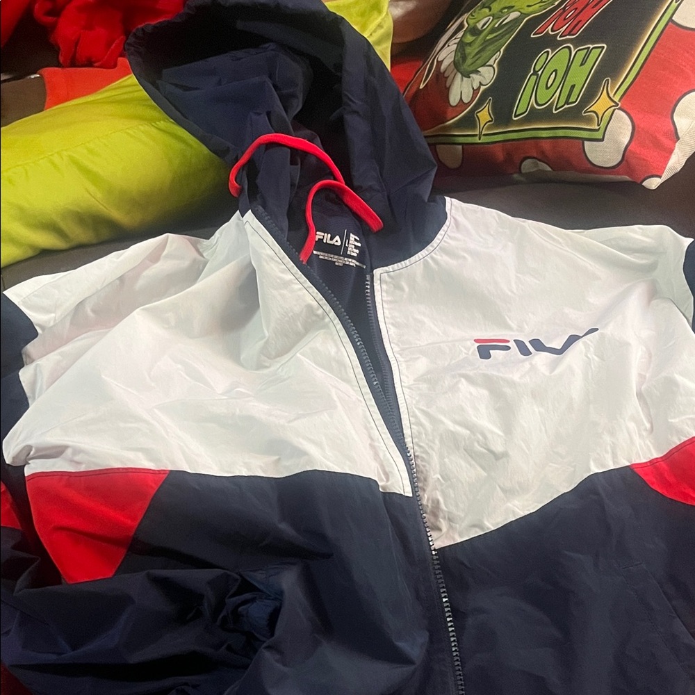 Fila Navy and White Windbreaker Jacket